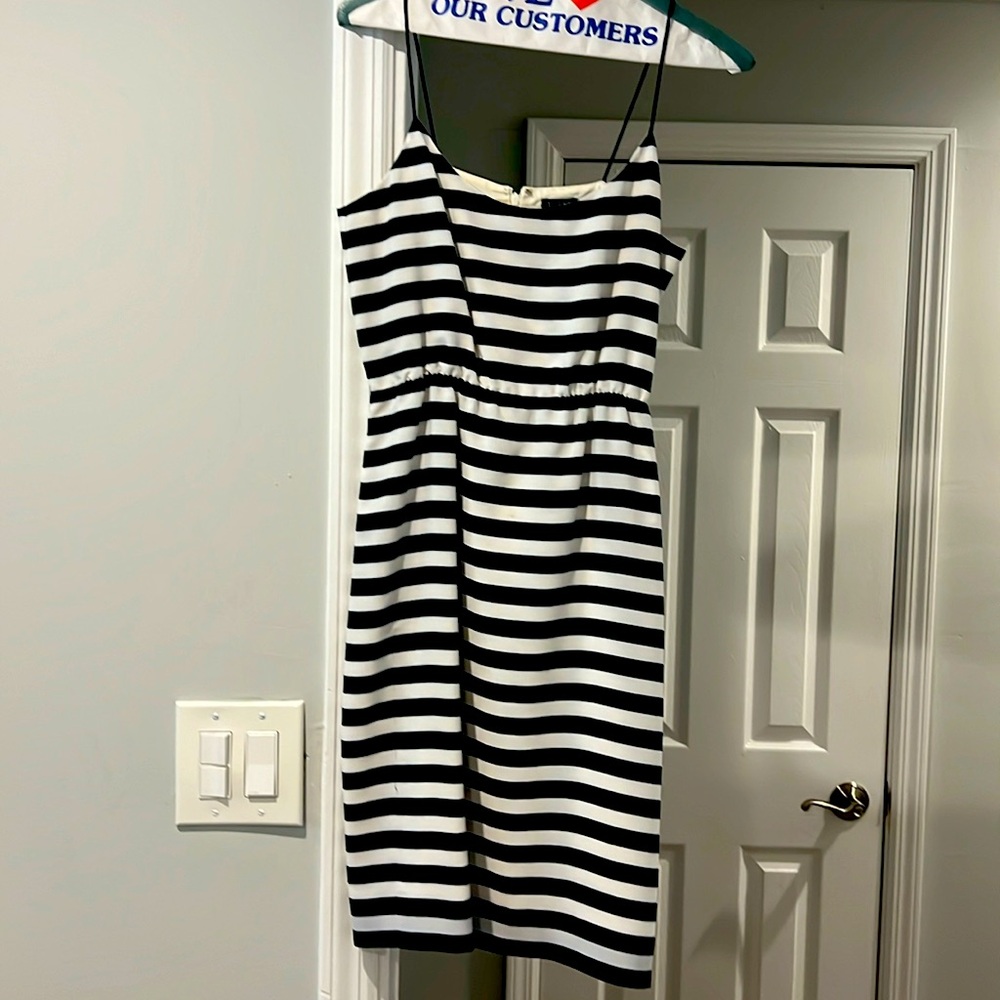 Woman’s black and white spaghetti dress J crew factory